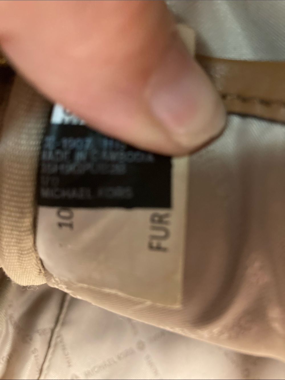 Michael Kors Cream Logo Aspen Patch Backpack with Tan Trim - Picture 9 of 14